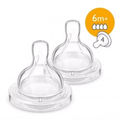 Chupos Tetinas Teteros Avent Classic Flujo Rapido 6m+ X2 (Entrega Inmediata)