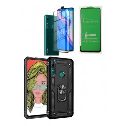 Kit Funda Protector Armadura Huawei Y9 Prime + Ceramico Film (Entrega Inmediata)