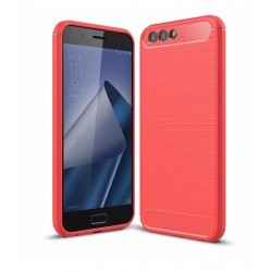 Kit Total Carbono Zenfone 4 Ze554kl Rojo + Vidrio Dorado (Entrega Inmediata)