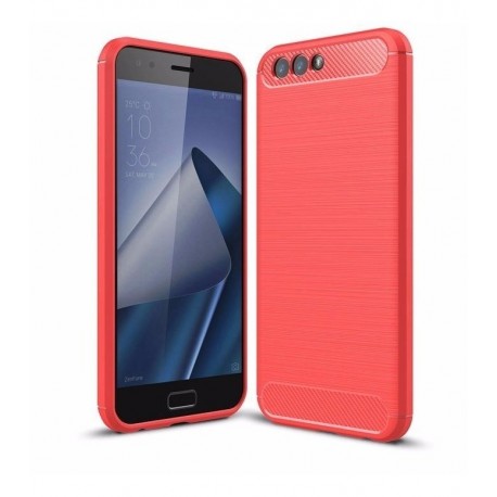 Kit Total Carbono Zenfone 4 Ze554kl Rojo + Vidrio Dorado (Entrega Inmediata)