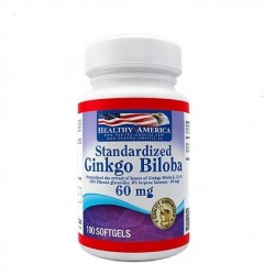 Ginkgo Biloba 60mg X100 Cápsulas Healthy America (Entrega Inmediata)