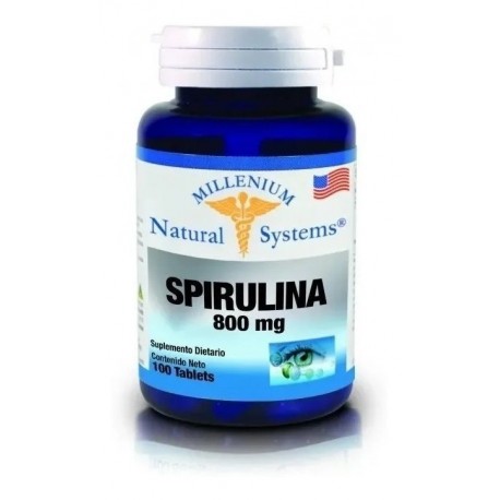 Spirulina 800mg X 100 Tabletas Natural System (Entrega Inmediata)