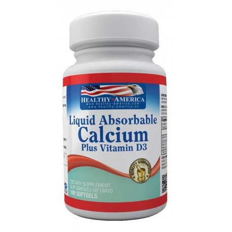 Liquid Calcium + Vitamina D3 Healthy America® (Entrega Inmediata)