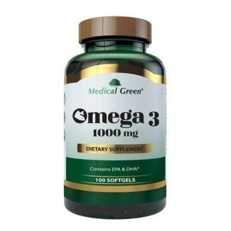 Omega 3 1000 Mg 100 Softgels Medical Green (Entrega Inmediata)
