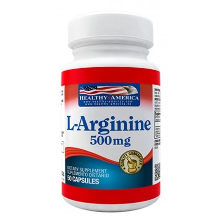 L-arginine 500 Mg Healthy America X 50 Caps (Entrega Inmediata)