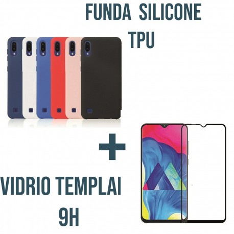 Estuche Silicona Tpu + Vidrio 9d Para Samsung M10 (Entrega Inmediata)