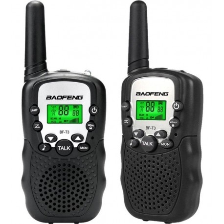Radios Mini Walkie Talkies Baofeng Bf T3 X 2 Unidades Negro (Entrega Inmediata)