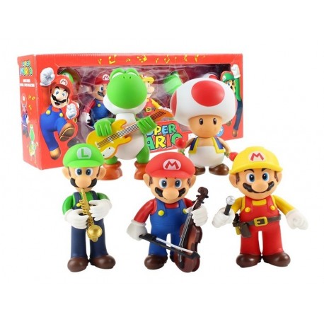 Mario Bros Colección Músicos X5 Figuras + Obsequio (Entrega Inmediata)