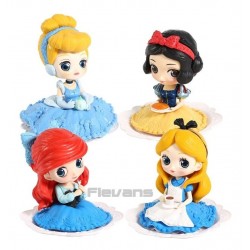 Princesas Colección X4 Figuras Q Posket Cenicienta Rapunsel (Entrega Inmediata)
