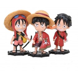 One Piece Luffy Monkey Colección X3 Figuras + Obsequio (Entrega Inmediata)