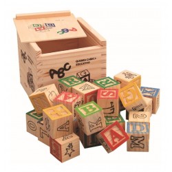 Cubos Bloques Madera Letras Números Juguete Didáctico 27 Pcs (Entrega Inmediata)