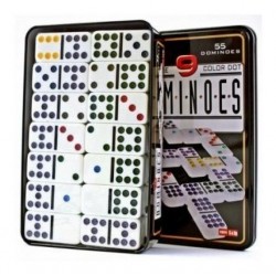 Dominó 55 Fichas A Color Doble 9 Juego De Mesa Caja Metálica (Entrega Inmediata)