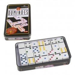 Dominó 28 Fichas A Color Doble 6 Juego De Mesa Caja Metálica (Entrega Inmediata)