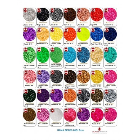 Tubitos Hama Beads Midi 5mm Perler Perlas Magicas Pepitas (Entrega Inmediata)