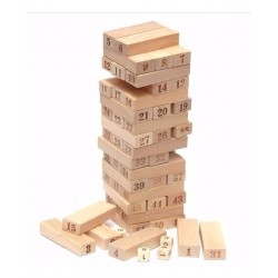 Torre Jenga 54 Bloques 4 Dados Madera Juego Niños Y Adultos (Entrega Inmediata)