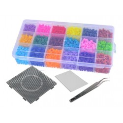 Estuche Hama Beads 18 Colores +tabla Pinza Papel Perler Midi (Entrega Inmediata)