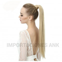 Cola De Cabello Seminatural Rubio Platino Extralarga (Entrega Inmediata)