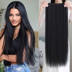 Extensiones De Cabello Largo Seminatural Tono Negro Natural (Entrega Inmediata)