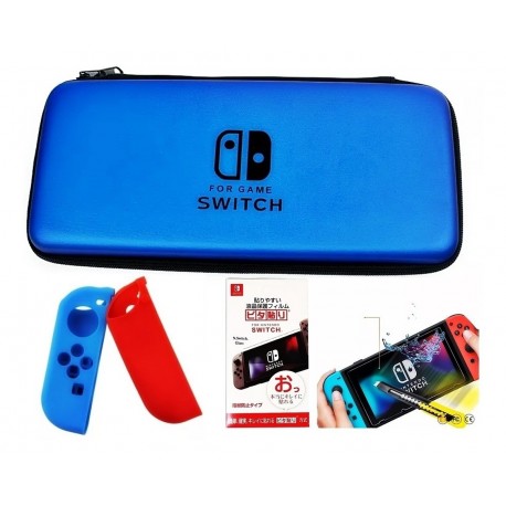 Estuche Rígido Nintendo Switch + Siliconas + Vidrio Templado (Entrega Inmediata)