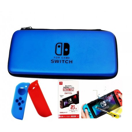 Estuche Rígido Nintendo Switch + Siliconas + Vidrio Templado (Entrega Inmediata)