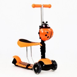 Patineta Scooter 3 En 1 Infantil Asiento Gt-4110b Naranja (Entrega Inmediata)