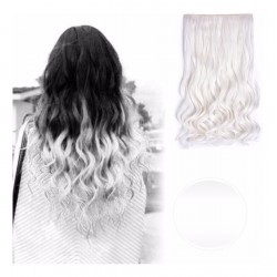 ¡ Extensión De Kanekalon Blanco Cortina Cabello Ondulada !! (Entrega Inmediata)
