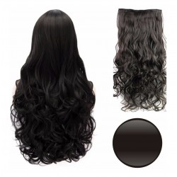 ¡ Extensión De Kanekalon Negro Cortina Cabello Ondulada !! (Entrega Inmediata)