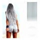 ¡ Extensión Blanco Cortina De Cabello Lisa De Kanekalon !! (Entrega Inmediata)