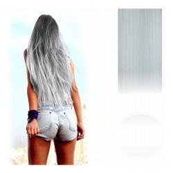 ¡ Extensión Blanco Cortina De Cabello Lisa De Kanekalon !! (Entrega Inmediata)