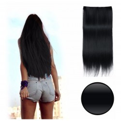 ¡ Extensión Negro Cortina De Cabello Lisa De Kanekalon !! (Entrega Inmediata)