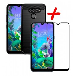 Funda Estuche Reforzado + Vidrio 5d Full Templado LG Q60 (Entrega Inmediata)