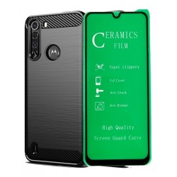 Funda Estuche Forro + Vidrio Cera Motorola One Fusion (Entrega Inmediata)
