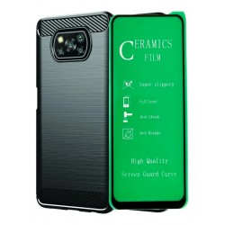 Funda Estuche Carcasa + Vidrio Cerámico Xiaomi Poco X3 (Entrega Inmediata)