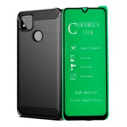 Funda Estuche Forro + Vidrio Ceramico Xiaomi Redmi 9c (Entrega Inmediata)