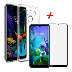 Estuche Forro Goma Clear LG K50 + Vidrio Templado 5d (Entrega Inmediata)