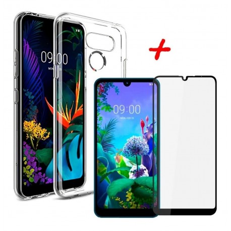 Estuche Forro Goma Clear LG K50 + Vidrio Templado 5d (Entrega Inmediata)