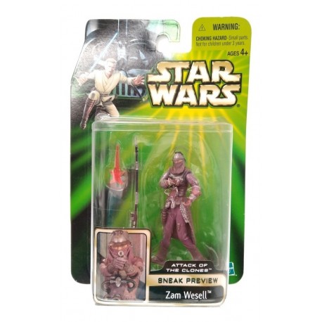 Star Wars Attack Of The Clones Zam Wesell Figura Hasbro (Entrega Inmediata)
