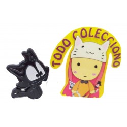 Pin O Broche Metalico Gato Negro Cute Kawaii (Entrega Inmediata)