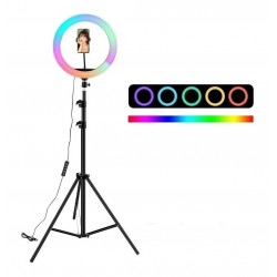 Aro De Luz Rgb De 26 Cm +trípode De 2.10 M Soporte Celular (Entrega Inmediata)