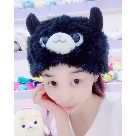 Alpacasso Negro Gorro De Peluche Alpaca (Entrega Inmediata)