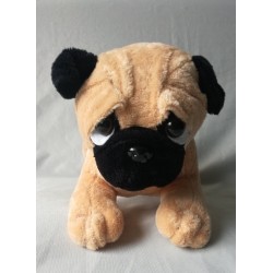 Perro Pug Costado Beige - Peluche 26 X 16 Cm (Entrega Inmediata)