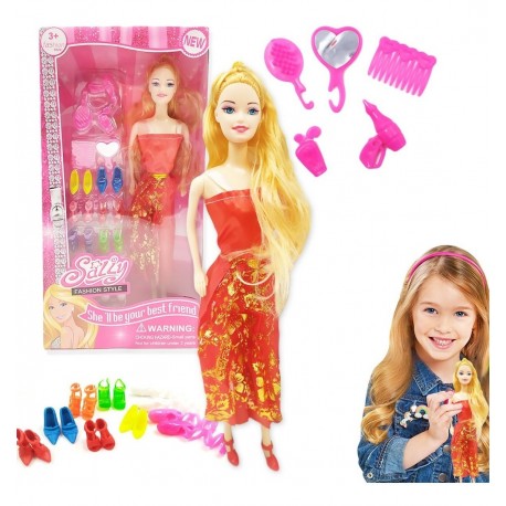 Muñeca Juguete Tipo Barbie Zapatos Articulada Accesorios (Entrega Inmediata)