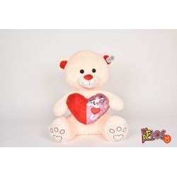 Oso De Peluche Con Corazón Mediano 50cm 2602-1 (Entrega Inmediata)