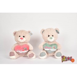 Oso De Peluche Pequeño Corazón Colores 30cm 2619-2 (Entrega Inmediata)