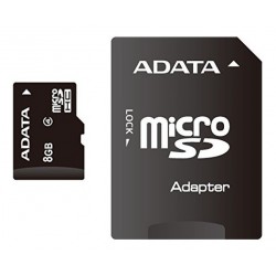 Tarjeta Micro Sdhc 8gb Adata, Clase 4 + Adaptador Sd (Entrega Inmediata)