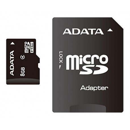 Tarjeta Micro Sdhc 8gb Adata, Clase 4 + Adaptador Sd (Entrega Inmediata)