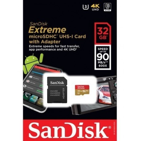 Memoria Micro Sd Sandisk Extreme 32gb 90mb/s & 60mb/s V30 (Entrega Inmediata)