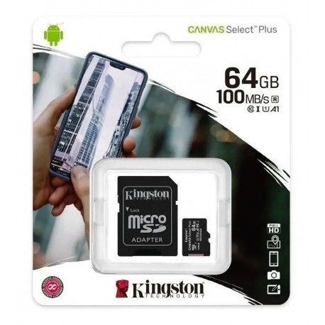 Memoria Micro Sd De 64 Gb Clase 10 Kingston 100 Mbs (Entrega Inmediata)
