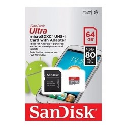 Memoria Micro Sd Sandisk 64 Clase 10 80mb/s Original (Entrega Inmediata)