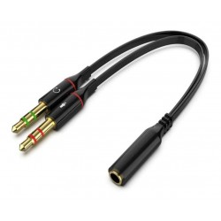 Splitter De Audio Divisor De Audio 1 Hembra A 2 Machos 3.5mm (Entrega Inmediata)